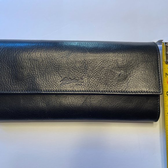 GIGLIODORO Black Genuine Calf Leather Tri-Fold Wallet, made in Italy - Picture 12 of 12